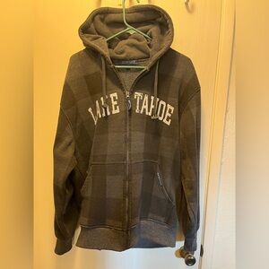 Lake Tahoe Plaid Hoodie Jacket - Gray